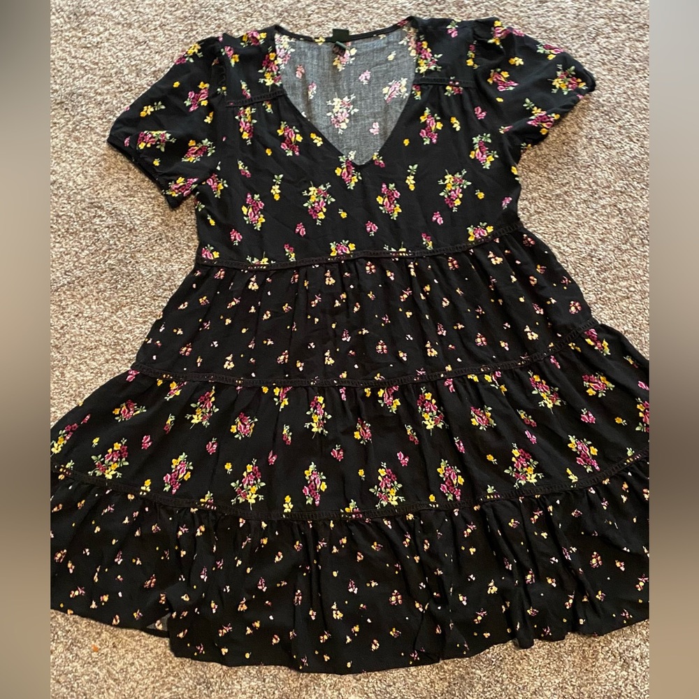 short black floral dress